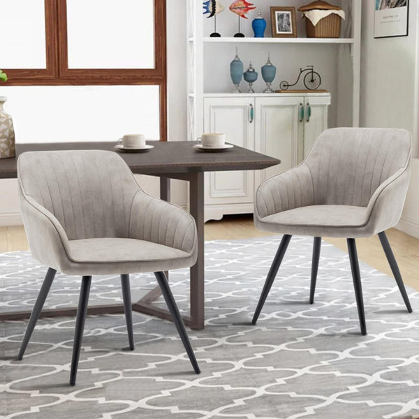 Corrigan Studio® Upholstered Dining Chair Arm Chair Set Of 2 Wayfair Canada